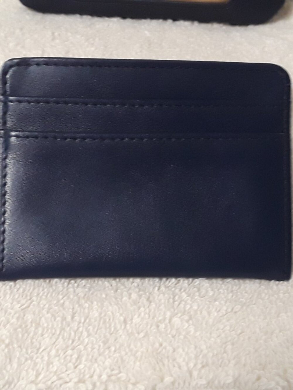 2 Pc: Buxton Genuine Leather ID Wallet Coin Purse Key Ring Navy Blue 5 x 4 - Picture 10 of 11